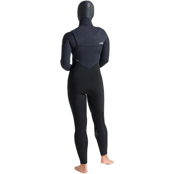 C-Skins Womens ReWired 6/5mm Chest Zip Hooded Wetsuit C-RW65WH - Black / Crimson